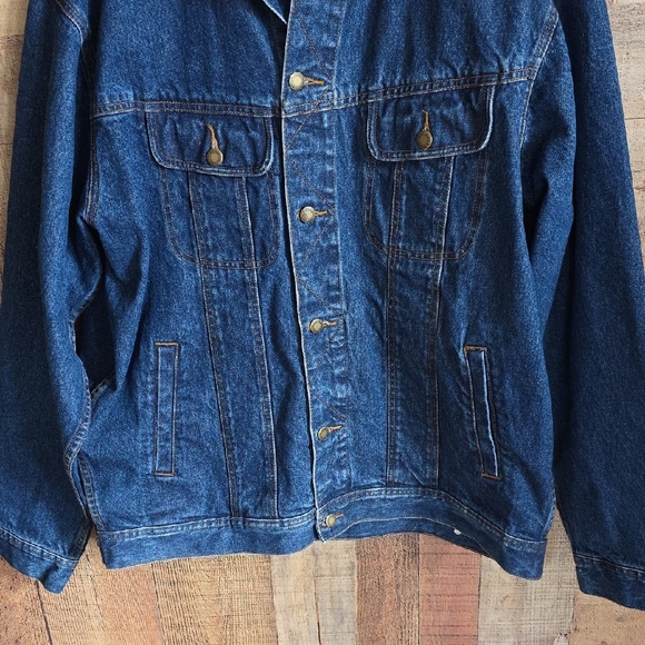 Upcycled Wrangler Johnny Cash Blue Denim Jacket - Picture 6 of 10